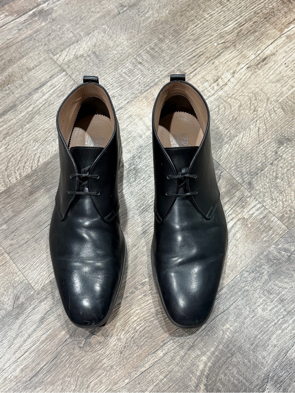 Salvatore Ferragamo Men's Black Leather Chukka Boots